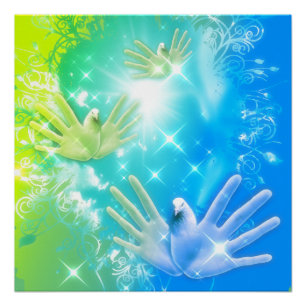 Poster holiES - Flying Hands Pigeons ART