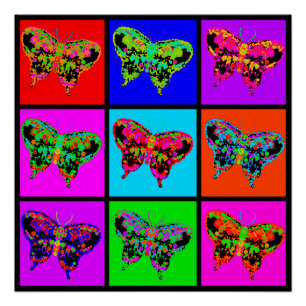 Poster holiES - Papillons psychédéliques Mosaïque
