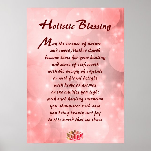 Poster Holistique de Bénédiction Rose Sparkle (Devant)