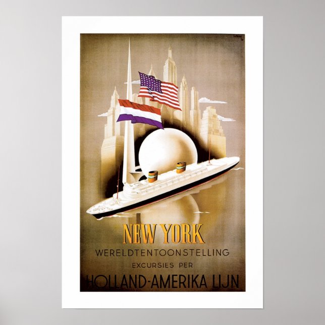 Poster Holland America Line New York (Devant)