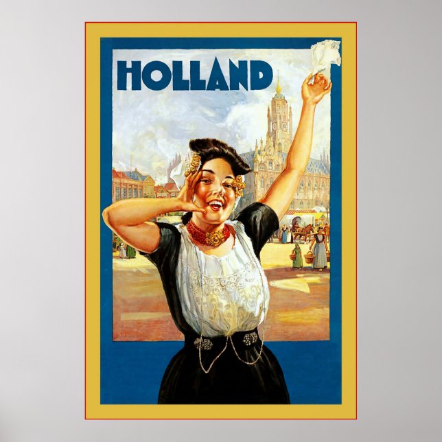 Poster Holland ~ Vintage voyage (Devant)