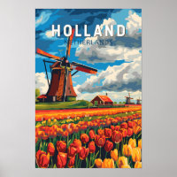 Hollande Pays-Bas Voyage Art Vintage