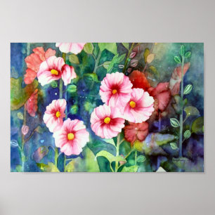 Poster Hollyhocks