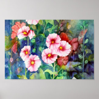 Poster Hollyhocks