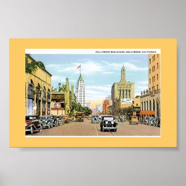 Poster Hollywood Blvd. Carte postale vintage (Devant)