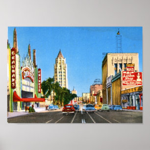 Poster Hollywood Boulevard, Los Angeles Vintage