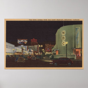 Poster Hollywood, CA - Vine Street de Sunset