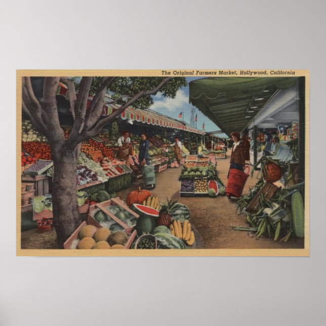 Poster Hollywood, CAView du marché agricole original (Devant)