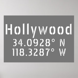 Poster Hollywood Latitude Longitude