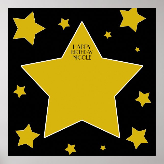 Poster Hollywood Thème Anniversaire Autograph Keepsaké (Devant)