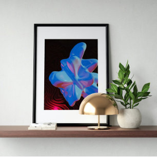 Poster Holographique 80s Art Futuriste Moderne