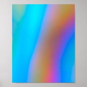 POSTER HOLOGRAPHIQUE BLEU MONOTONE COULEURS ESTHÉTIQUE