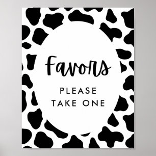 Poster Holy Cow Birthday Party Please Take One Favor Sign