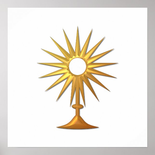 Poster Holy Eucharist en Monstrance dorée (Devant)