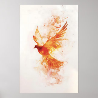 Poster Holy Spirit Dove Pentecost Watercolor Flame Art