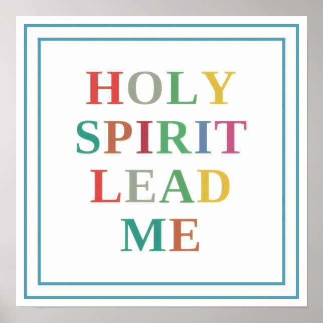 Poster Holy Spirit Lead Me Modern Vibrant Prayer Art (Devant)