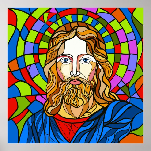 Poster holy stained glass design procreate hand drawing  (Devant)