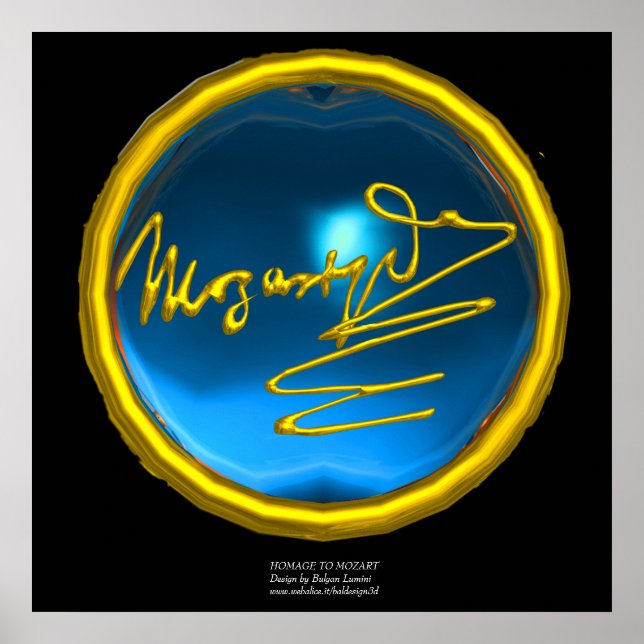 Poster HOMAGE À MOZART, Blue Sapphire taille colossale (Devant)