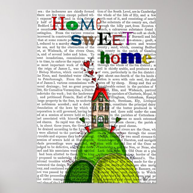 Poster Home Sweet Home Illustration (Devant)