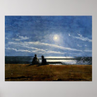 Homer - Lumière de la Lune, peinture d'art,