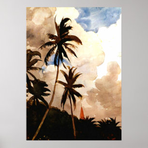 Poster Homer - Palm Trees, Bahamas