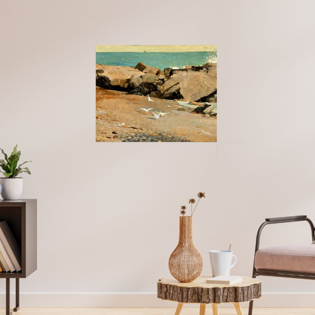 Poster Homer - Rocky Coast and Gulls, fine art (Salon 3)