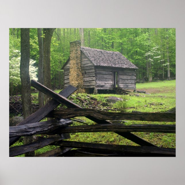 Poster Homestead sur un matin brumeux (Devant)