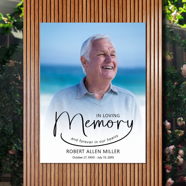 Poster Hommage commémoratif de décès funérailles (Celebration of Life photo memorial funeral poster - INSTANT DOWNLOAD or PRINTED (framed, too))