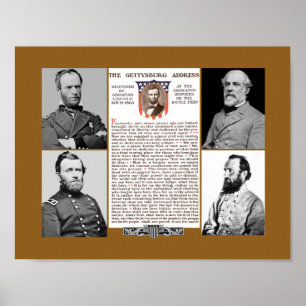 Poster Hommage de la Journée du Président Gettysburg Adre