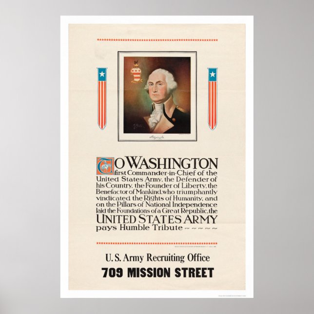 Poster Hommage de l'armée à Washington (Devant)