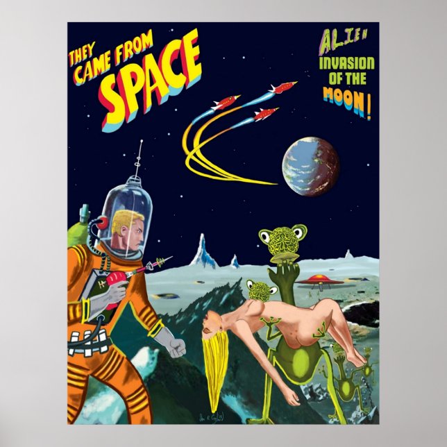 Poster Hommage Retro Science Fiction (Devant)