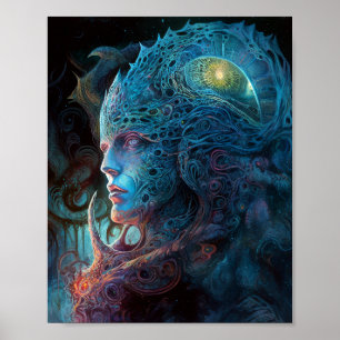 Poster Homme Alien Surreal Sci-Fi Art