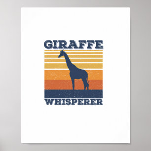 Poster Homme Chuchoteur de girafe Rétro Animal africain V