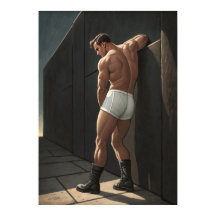 Homme cinématographique au mur