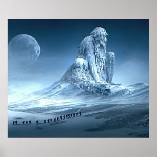 Poster Homme dans la sculpture de l'Imaginaire de montagn