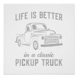 Poster Homme de camionnette classique rétro