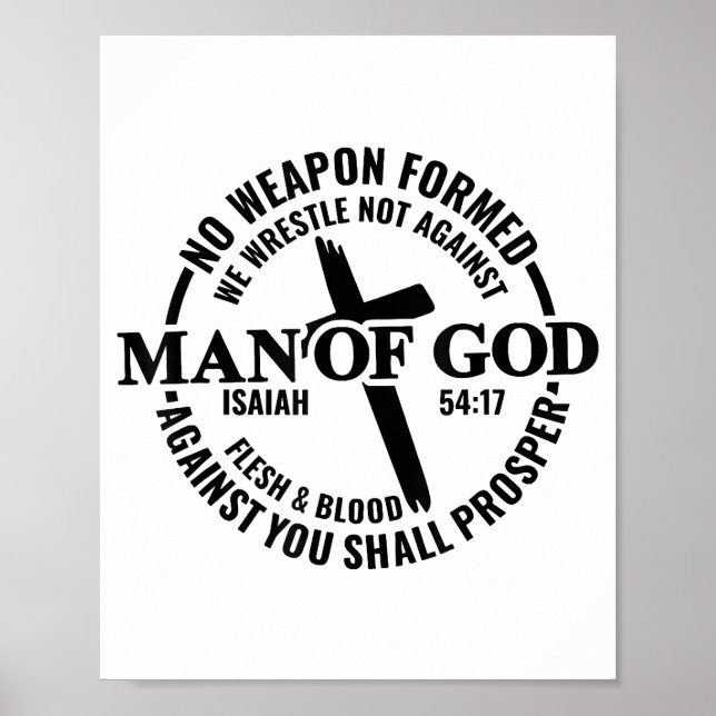 Poster Homme de Dieu, Aucune Arme Formée Contre Moi Sera  (Devant)