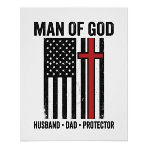 Poster Homme de Dieu Croix Patriotique Design de Chemise