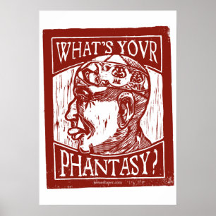 Poster Homme de fantaisie gravure sur bois, théorie de la