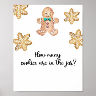 Poster Homme de pain d'épices - devinez combien de cookie
