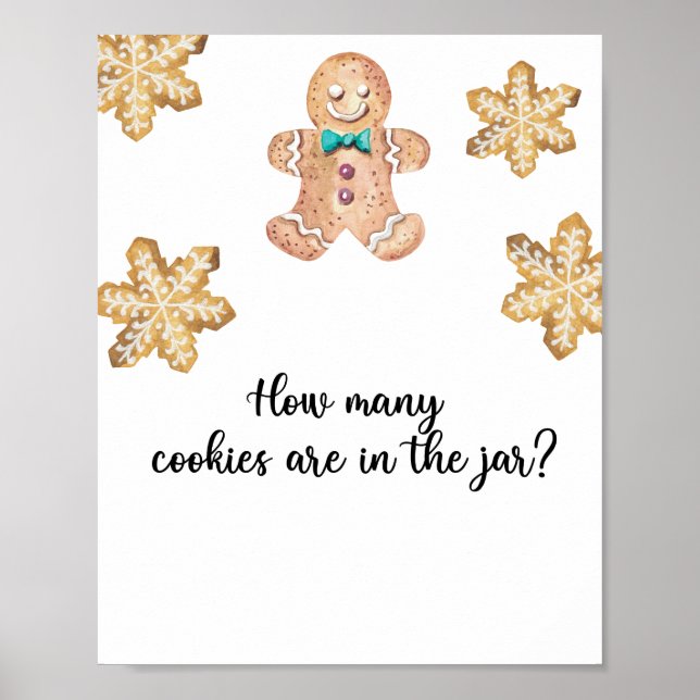 Poster Homme de pain d'épices - devinez combien de cookie (Devant)
