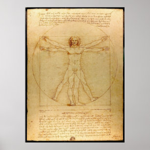 Poster Homme de Vitruvian par Leonardo da Vinci