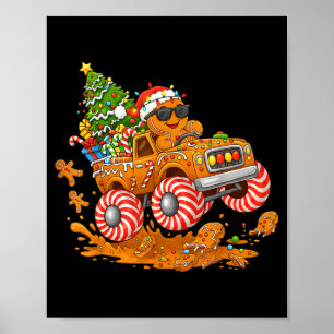 Poster Homme en pain d'épices de camion monstre drôle de 