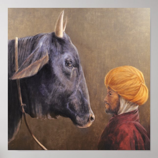 Poster Homme et Bull (Devant)