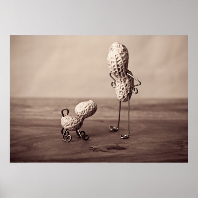 Poster Homme et chien d'arachide (Devant)