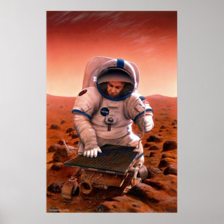 Poster Homme et Sojourner se rencontrent sur Mars