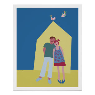 poster homme femme ornithologique