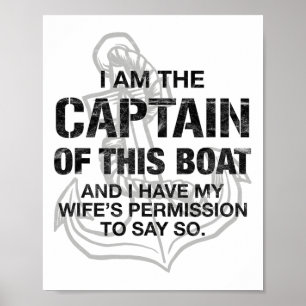 Poster Homme Je Suis Le Capitaine De Ce Bateau Drôle De B