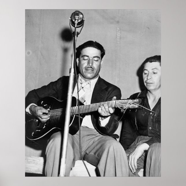 Poster Homme jouant de la guitare (Devant)