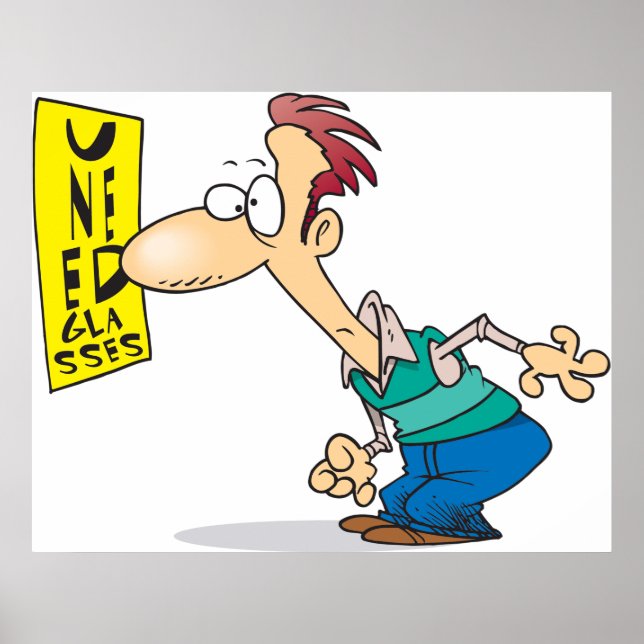 Poster Homme Lecture D'Un Oeil (Devant)
